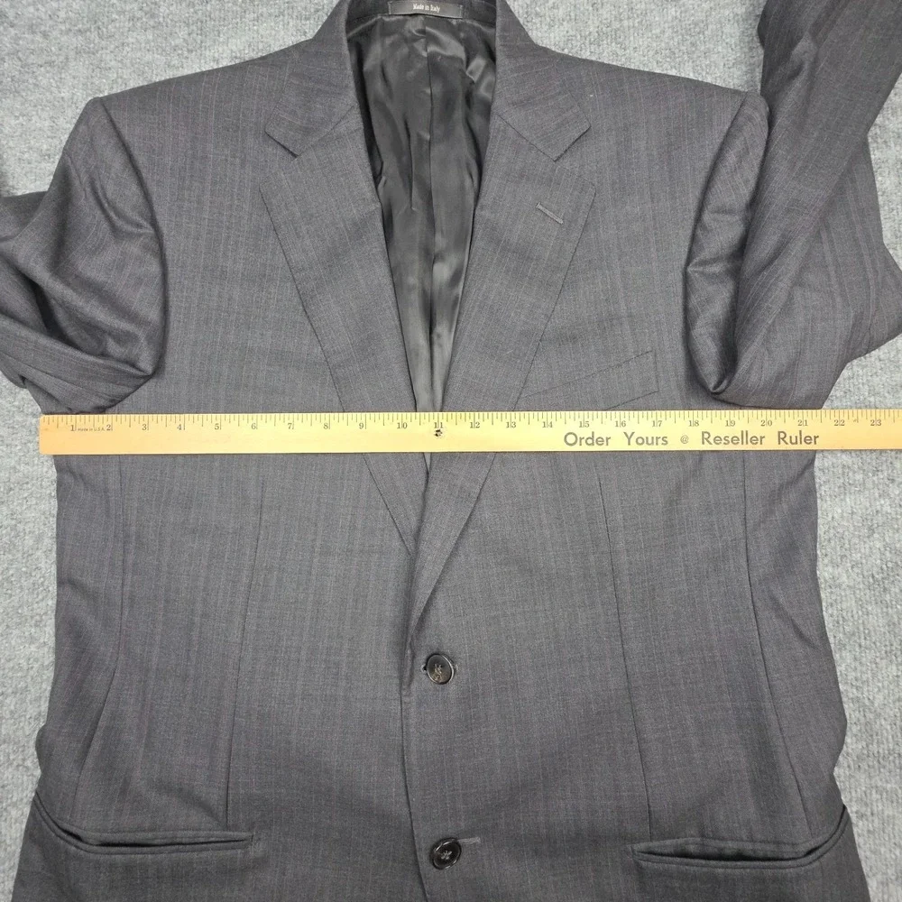 Ermenegildo Zegna SUIT SET 15 Milmil 15 Men's 52R Gray Pink Striped 100% Wool